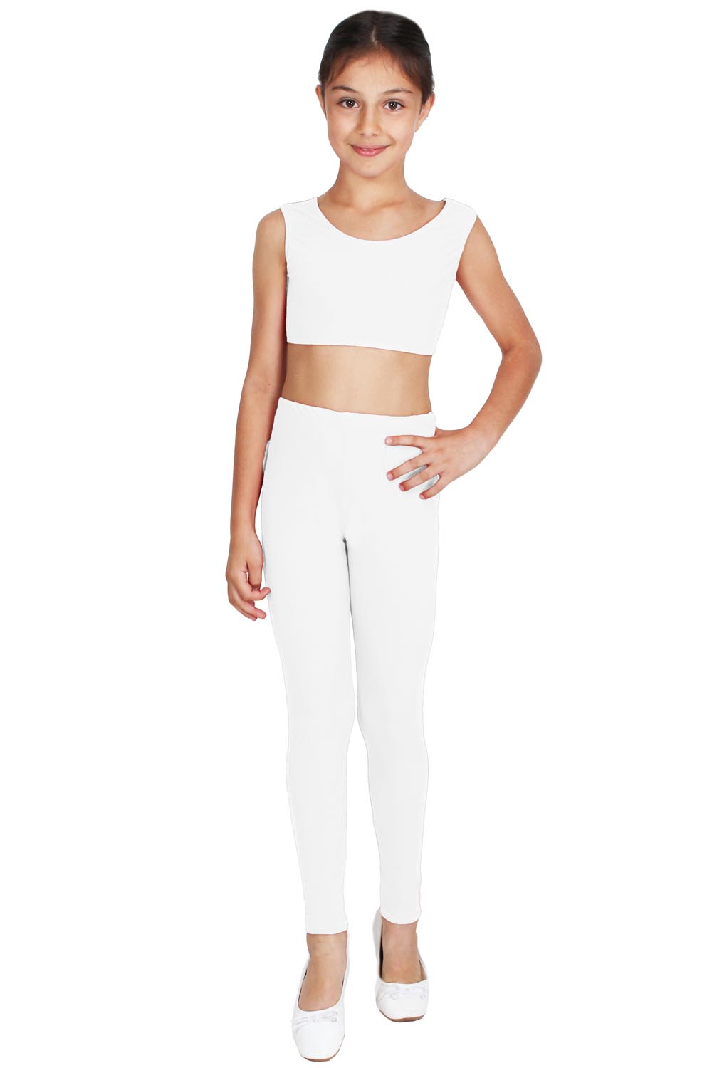 LEGGINS DANZA LYCRA BIANCO BAMBINA